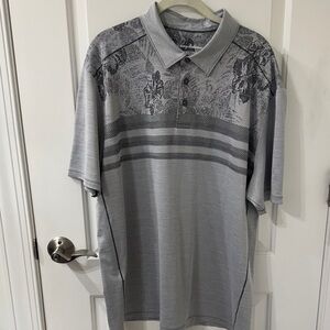 Tommy Bahama Islandzone Gray Patterned Polo Shirt